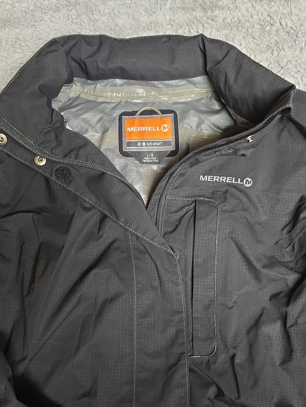 Merrell Women's Hooded Waterproof Raincoat in Black